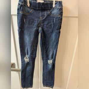 SO Dark Blue Skinny Distressed Girl's Jeans, Size 7